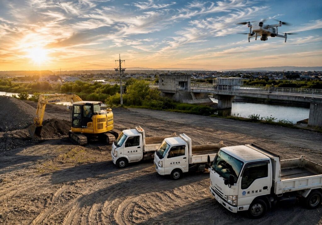 三重県 鈴鹿市 建設会社 土木 土木工事 造成工事 道路工事 宅地造成 河川工事 堰堤工事 舗装工事 排水路工事 擁壁工事 整地 重機